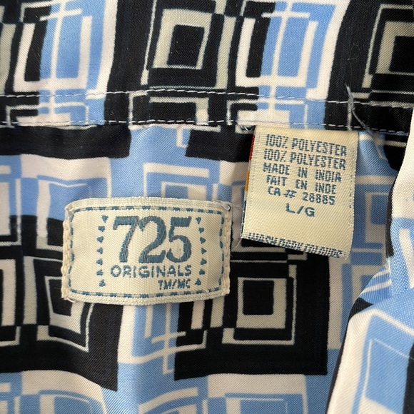 725 Originals Button Down Short Sleeve Pattern Shirt - Large - Picture 2 of 5